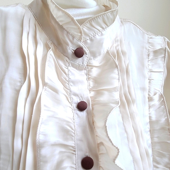 Cream Ruffle Blouse - Picture 2 of 7